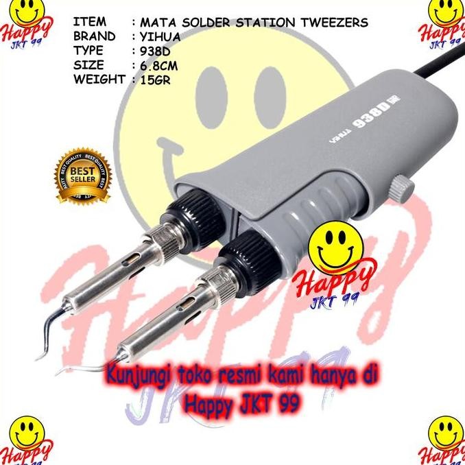 MATA SOLDER STATION TWEZZER YIHUA 938D 938 D 2PCS PORTABLE ORIGINAL