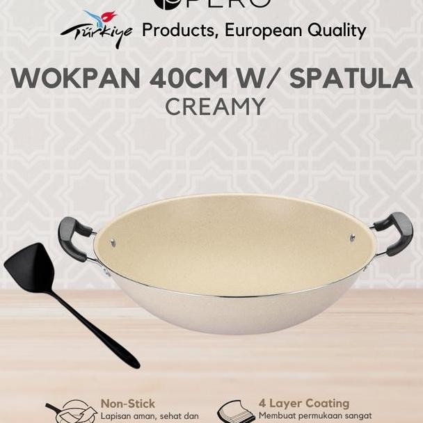 Exclusive Mak San Pero Wok Pan 40Cm Granite Non Sti Wajan Rendang Penggorengan Ukuran 40Cm Anti Leng