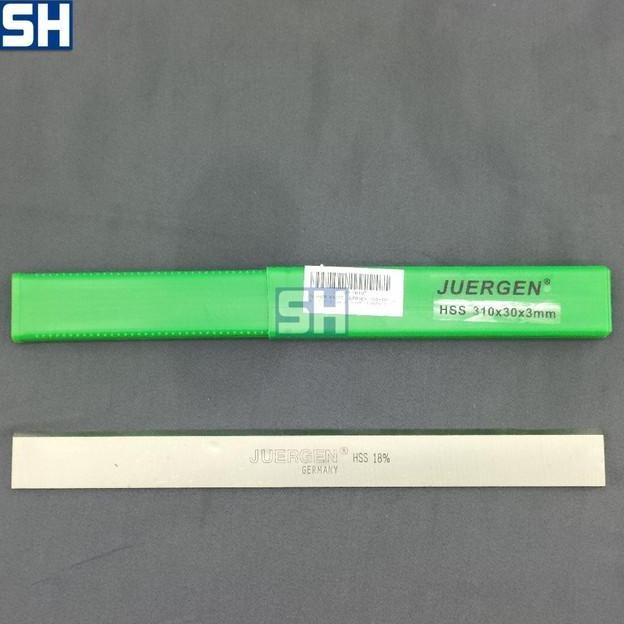 Planer Knife Juergen HSS-18% UK. 310x30x3mm (Green PVC Box) 2Pcs/Box