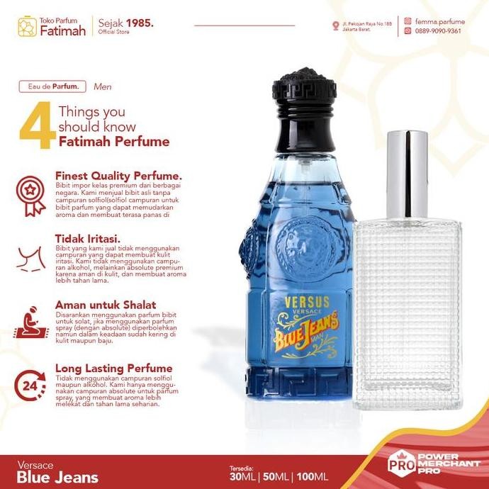 Parfum Perfume Versace Blue Jeans Botol Cassa Spray 30 50 100 ML Men