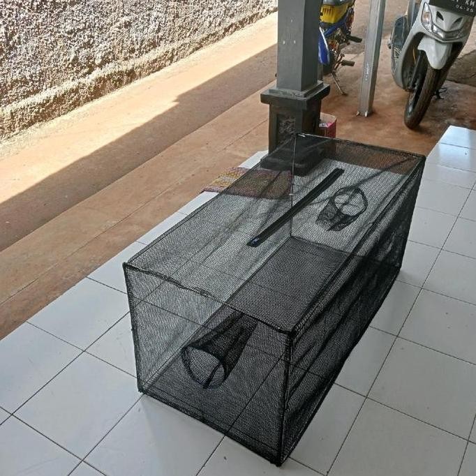 JARING PERANGKAP IKAN 1X50X50 BUBU JEBAKAN UDANG,IKAN GABUS,FULL SET KAWAT LIPAT SIAP PAKI ORIGINAL 