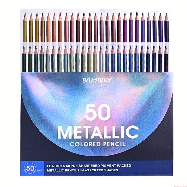 

Re-65 Pensil Warna Brutfuner 50 Metallic Colored Pencil New Edition Re-65