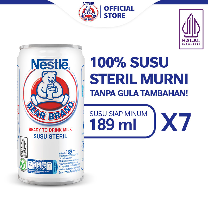 

BEAR BRAND Susu Kaleng Beruang Steril 189ml 7pcs