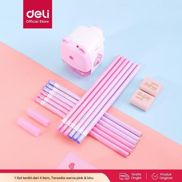 

Flash Sale - Deli Stationery Set 4 In 1 Rautan Pensil 12Pcs Pensil 2 Penghapus Dan 2 Penutup Pena 68896 Termurah Best Quality 100% Original