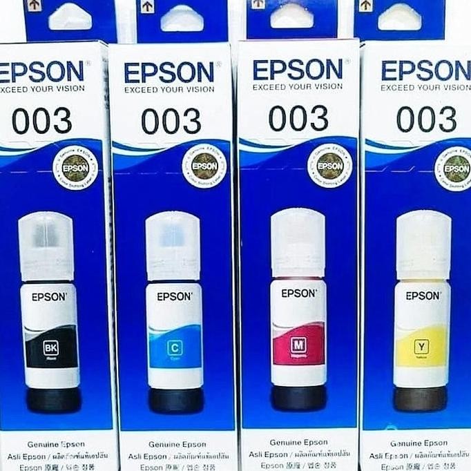 Tinta Epson 003 Original -  1 SET l3210 - Hitam Black Printer murah