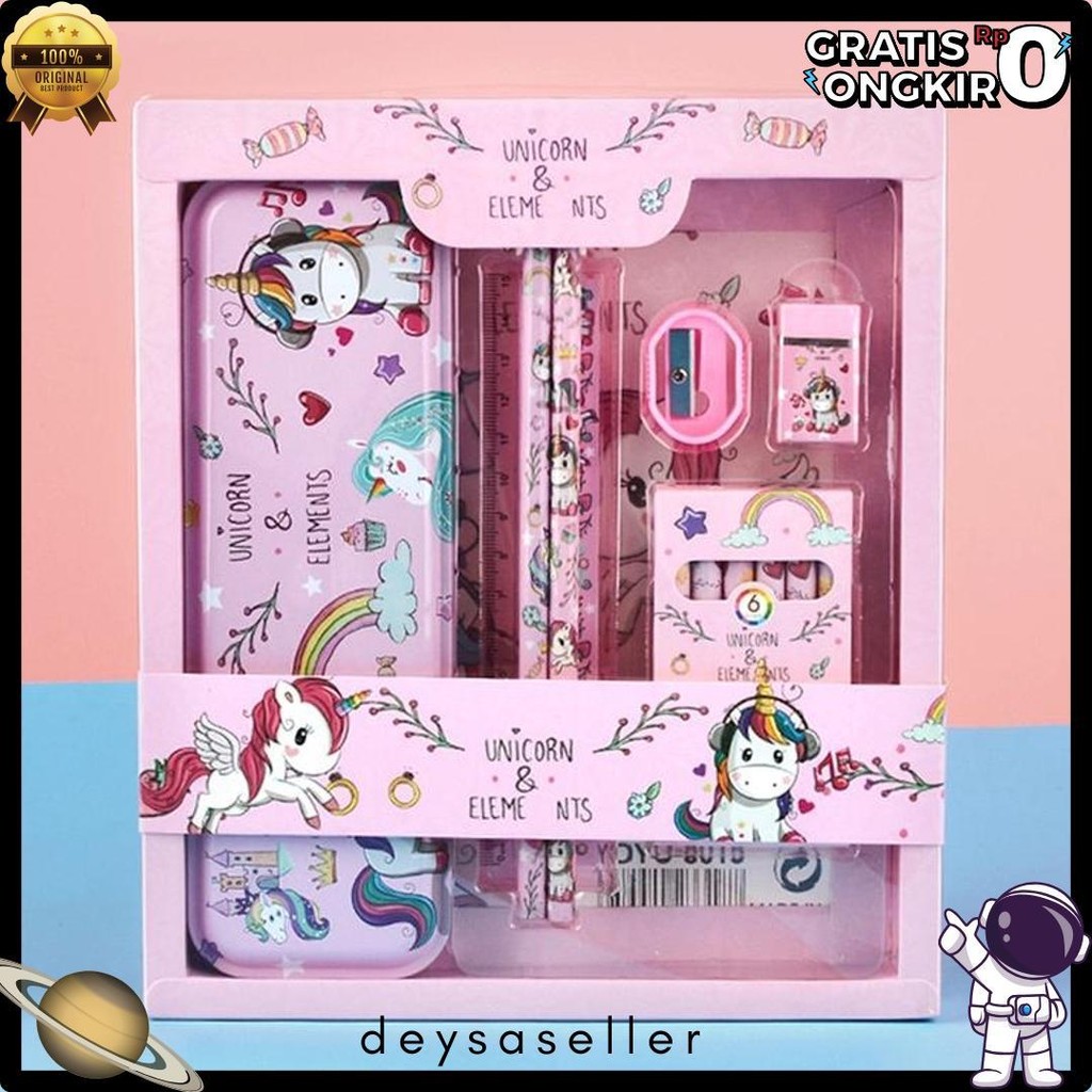 

Alat Tulis Set Paket Komplit 7 In 1 / Stationery Complete Lengkap / Kotak Pensil Anak / Souvenir Hadiah Kado / Sekolah Karakter Kartun Lucu Animal Hewan / Perlengkapan Tulis / Tempat Pensil Terlengkap Dan Termurah