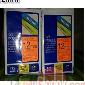 

Tape Label BROTHER TZE-B31 12mm Black on Flu-Orange murah