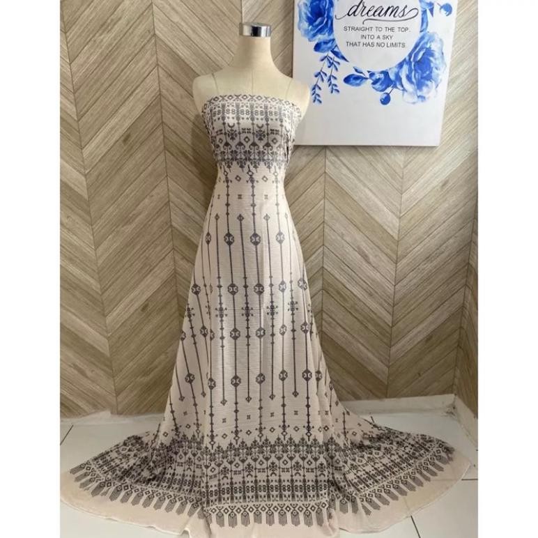 DR2>> COD kain crinkle jlo motif bordir | kain crinkle motif etnik//  motif meteran | bahan meteran 