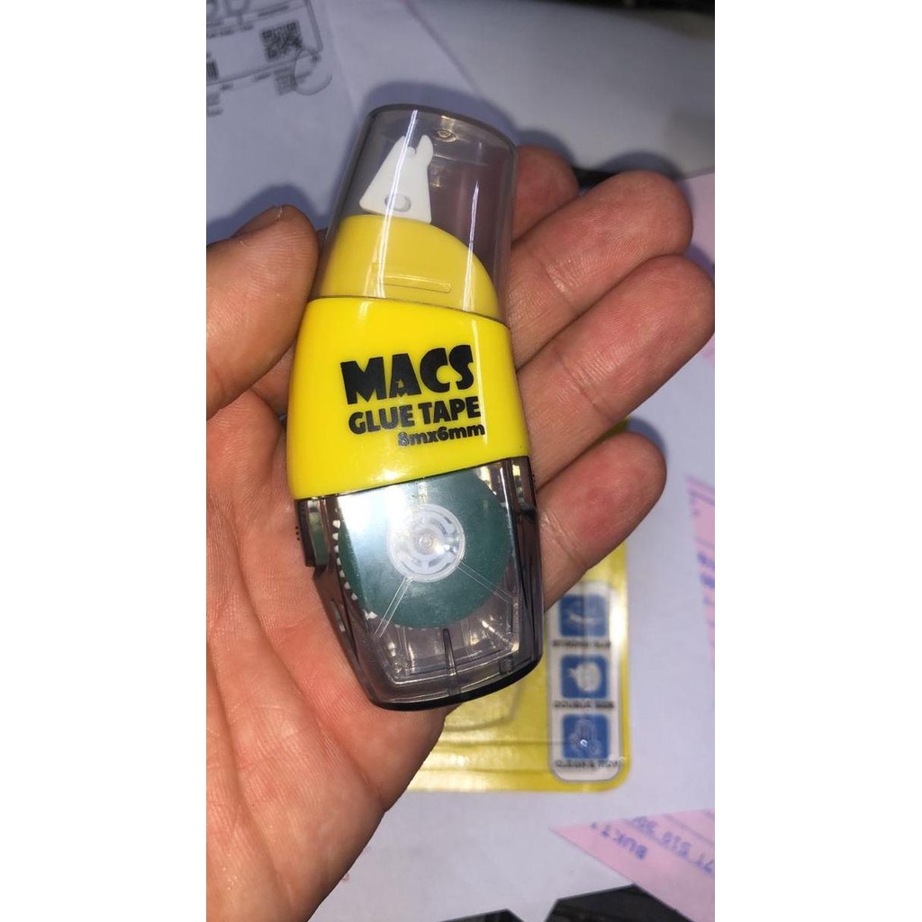 

>>>>>] paper glue tape roll macs panjang 8 meter lebar 6 mm rekat polkadot lem kertas roll