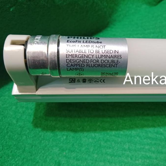 Lampu tl led 8 watt philips 60 cm + kap set tl led