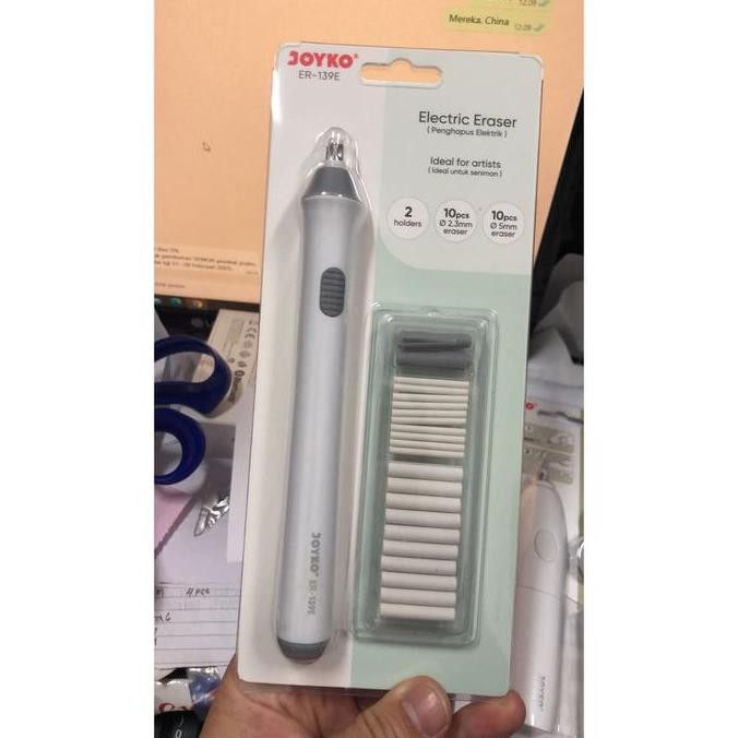 

*#*#*#*#] penghapus elektrik / electric eraser JOYKO tipe er 139 E model panjang ( plus isi @ 10 2 ukuran) dan holder 2 buah ( batere tidak termasuk)
