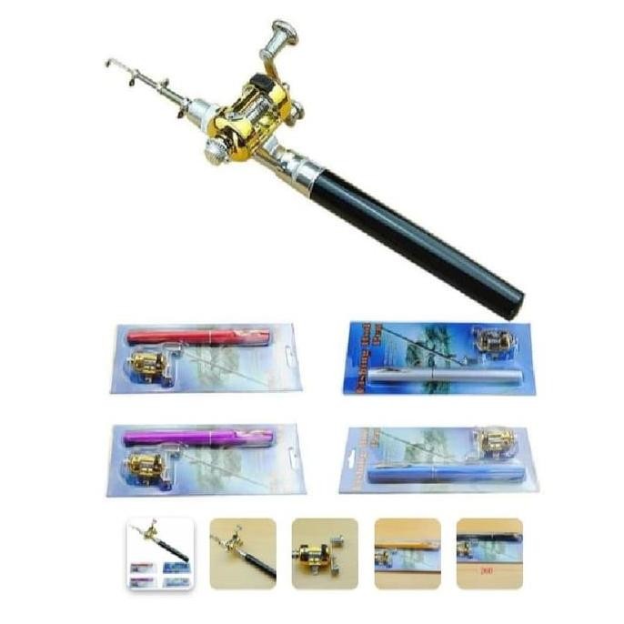 Joran Pancing Mini Pen Fishing Rod Set Portable dengan Reel Spinning Kecil Termurah