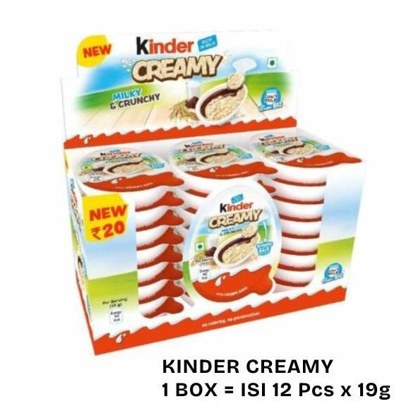 

Kinder Creamy Milky & Crunchy Coklat Susu Renyah 1 Box Isi 12 Pcs 19g Termurah
