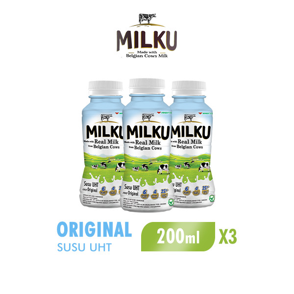 

Milku Susu UHT Original 200 ml x3