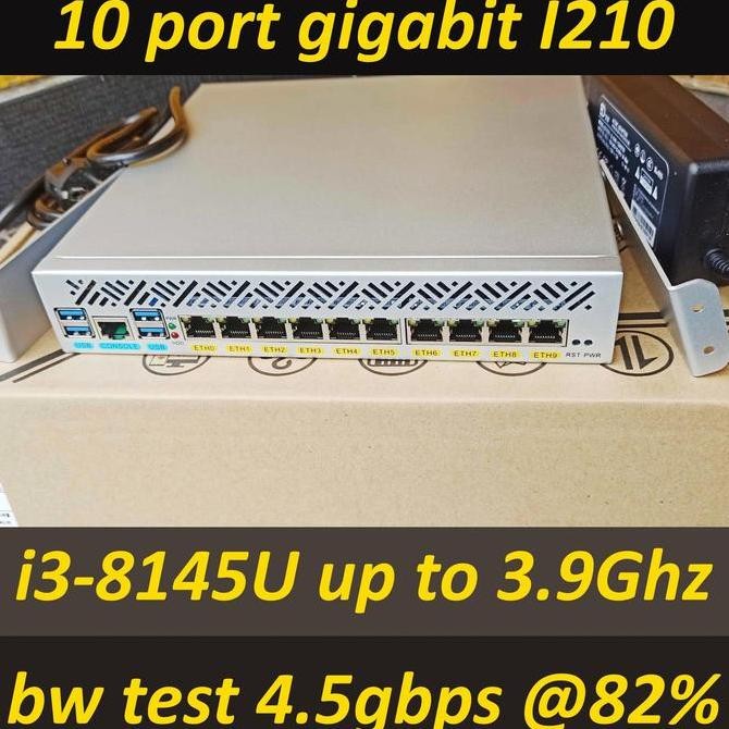 MIKROTIK X86 4 CORE THREAD 3.9 GHZ INDUSTRIAL MINI ROUTER PC 4 10 ETHER GIGABIT LEVEL 6 ROS INDUSTRI