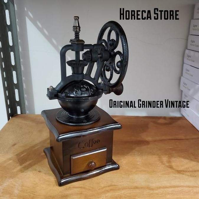 Grinder Kopi Vintage Classic Manual Kayu Coffee Grinder Otentik Termurah