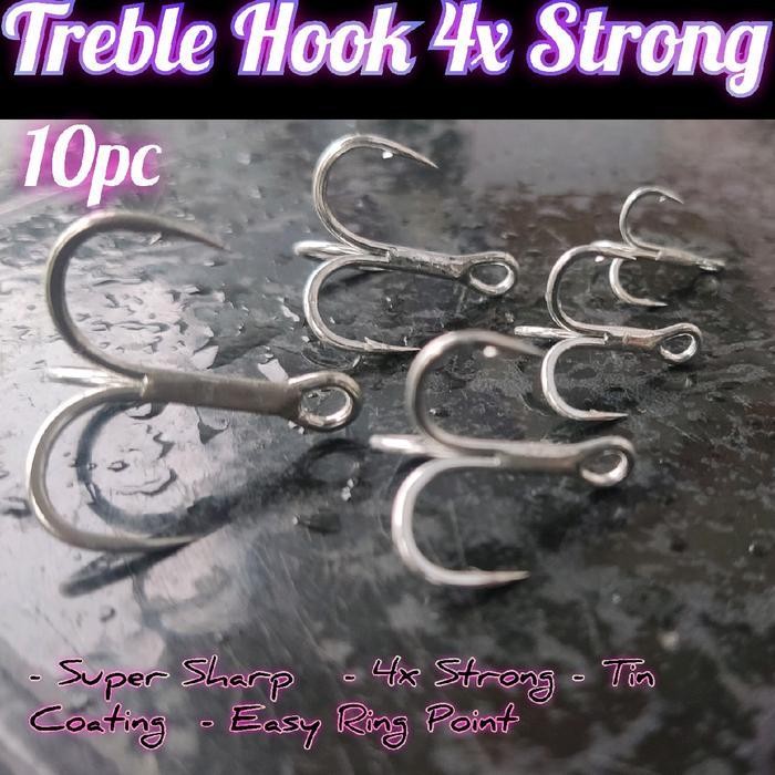 10Pc Treble Hook Bkb 4X Strong Tin Coating Murmer