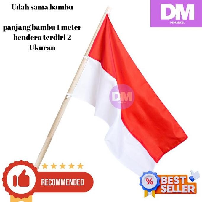 Bendera Indonesia + Tiang Bambu bendera palestina PS