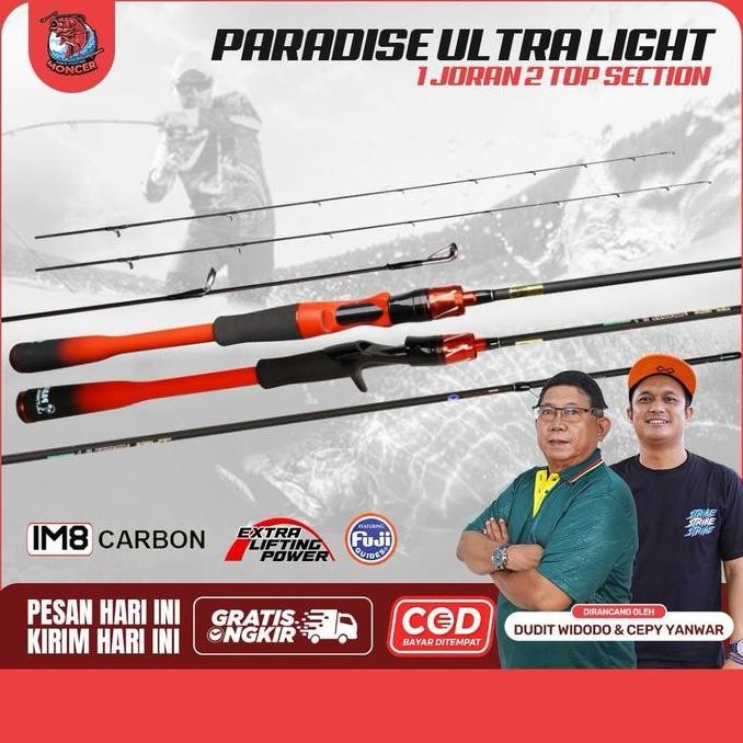 Joran PARADISE UL Ultra Light IM8 Carbon Solid FUJI Ring Japan Handle Termurah