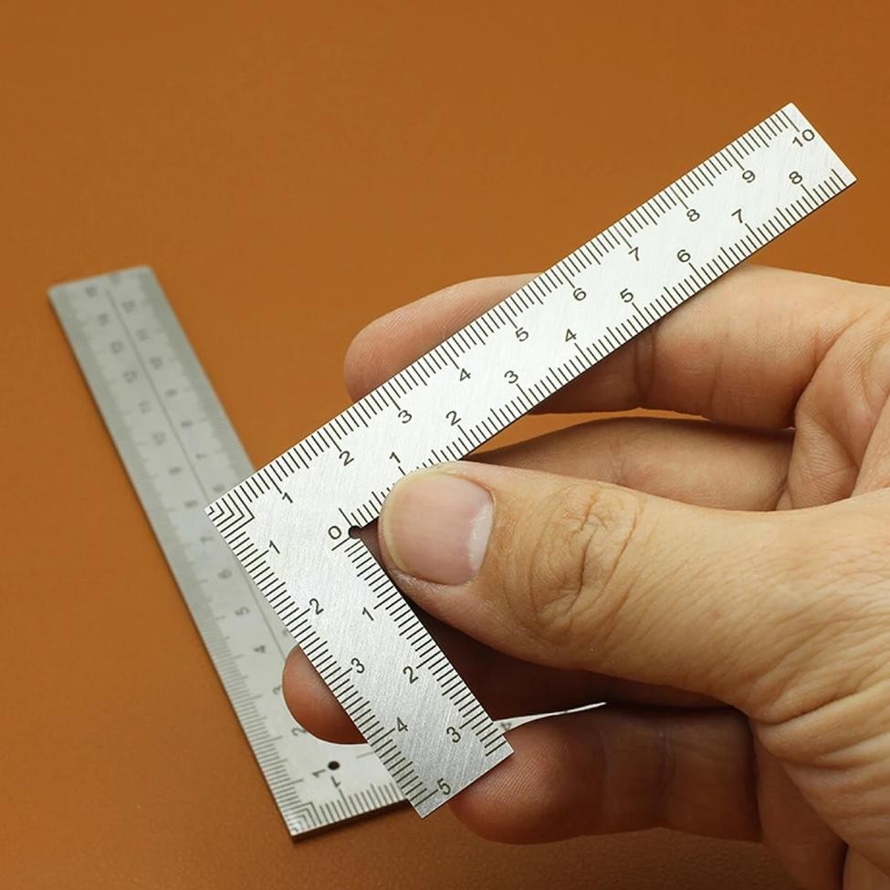 

Mini Framing Ruler Measuring Layout Tool Stainless Steel Square Right Angle Ruler Precision For Building Framing Gauges