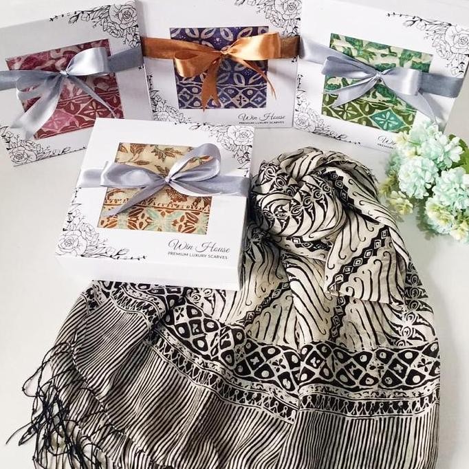 PASHMINA BATIK SUTERA Scarf Scarves Selendang Shawl Syal Gift