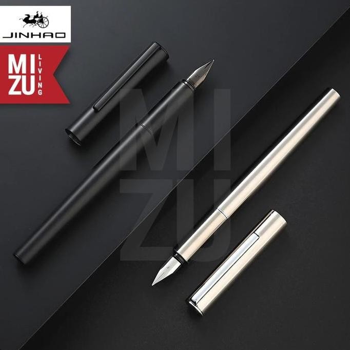 

tersedia jinhao 35 fountain pen full metal stainless steel iridium nib - pulpen premium