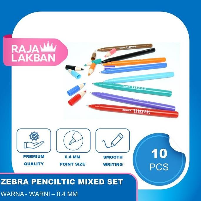 

tersedia pulpen zebra fineliner 0.4mm set 10 warna tinta semi gel penciltic