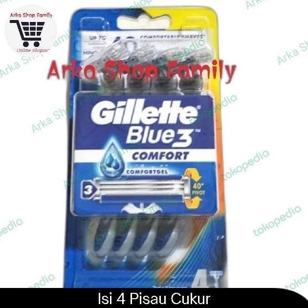 Gillette Blue 3 Comfort Comfortgel Isi 4 Pisau Cukur