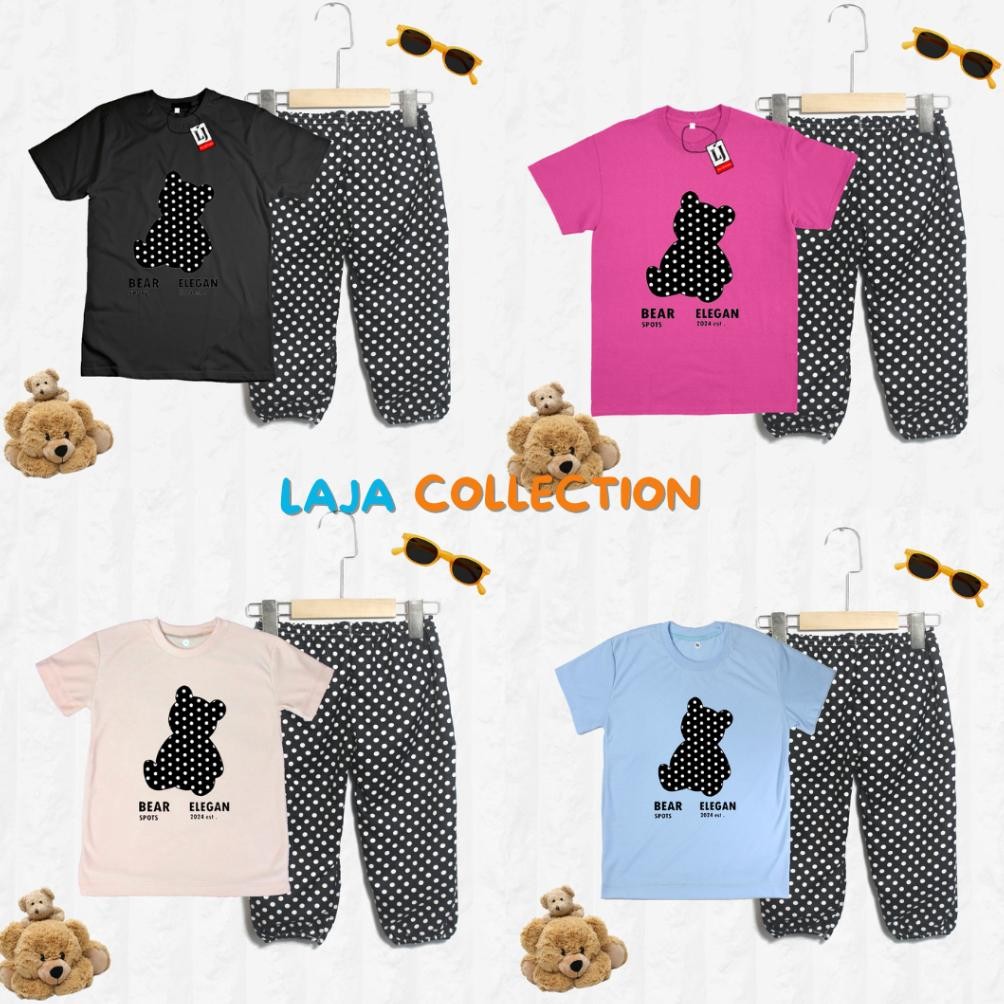 New Setelan Anak Serli Bear Umur 2-10 Tahun / Baju Anak Set / Kaos Oblong Anak / Kaos Anak Kartun / 