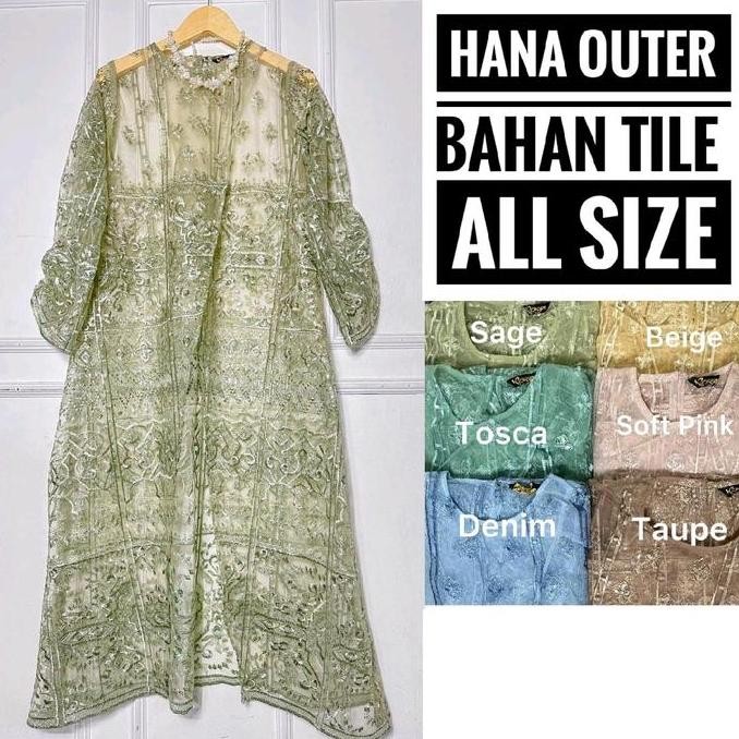 Hana Outer Tile Brukat Dress Kondangan Pesta Raya Lebaran