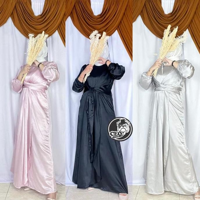 Gamila Dress Satin // Dress Bridesmaid Satin Premium Gamis Pesta