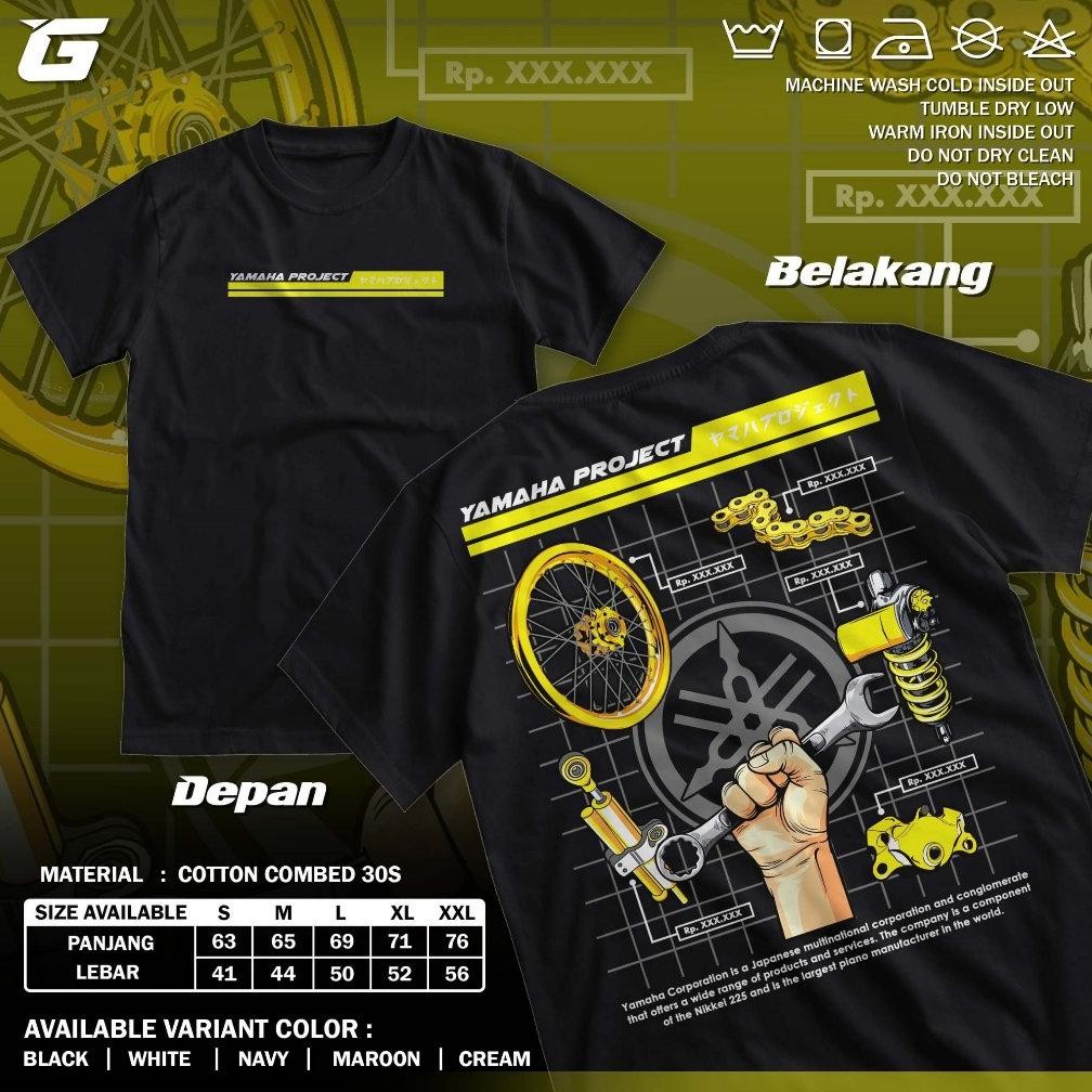 Promo Kaos Racing Yamaha Project Machine Shock Baju Distro Motor Herex Mekanik T-Shirt Otomotif Gba3