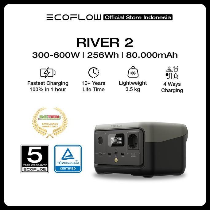 ECOFLOW RIVER MINI 210WH 300W WIRELESS CHARGING PORTABLE POWER STATION ORIGINAL DAN TERPERCAYA