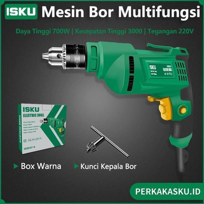 Isku Mesin Bor Listrik 10Mm Bor Kayu Beton Besi Tembok Electric Drill Original Dan Terpercaya