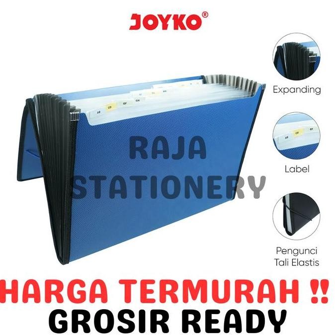 

Sale Joyko Expanding File Folio F4 13 Pockets Filing Folder Black Blue Grey / Map Harmonika Dokumen Arsip Hitam Biru Abu Ef-2538