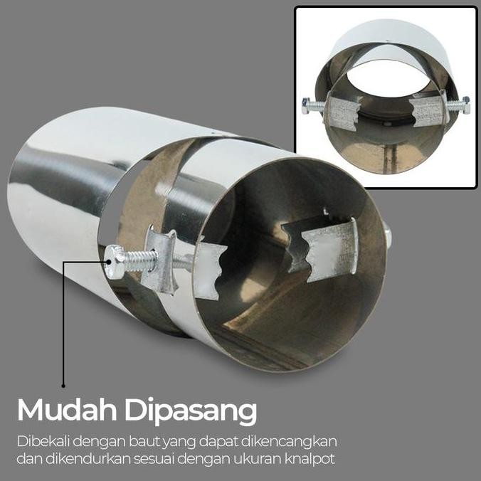 Muffler Ujung Pipa Knalpot Mobil Avanza Sigra Calya Racing Baut