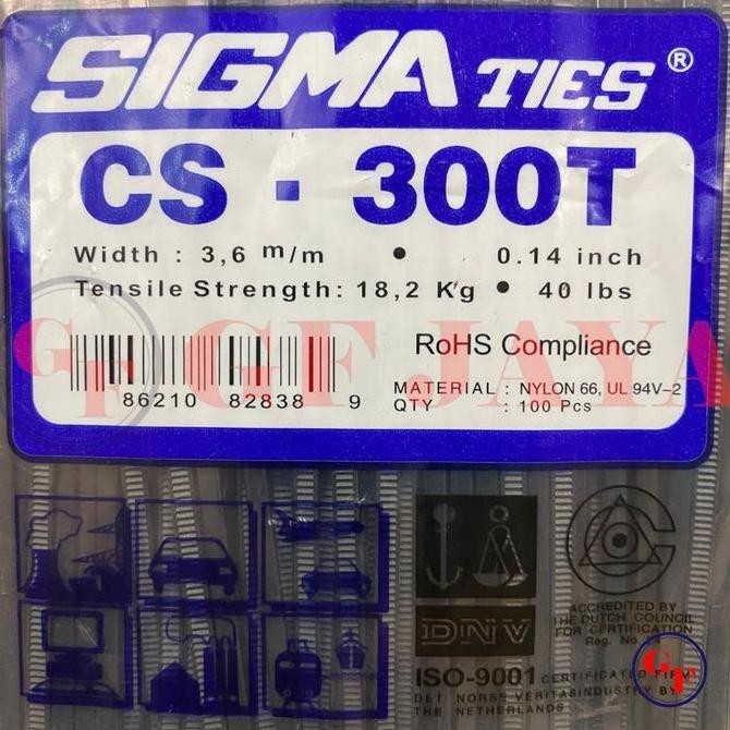 

Sale Kabel Ties Sigma Cs-300T 30Cm X 3.6Mm Hitam / Cs300T Cv300 Cv 300 T 30 Cm 300Mm 3.6 Mm 3,6 / Cable Tie Tis Tali Pengikat Insulock Insulok Warna Black