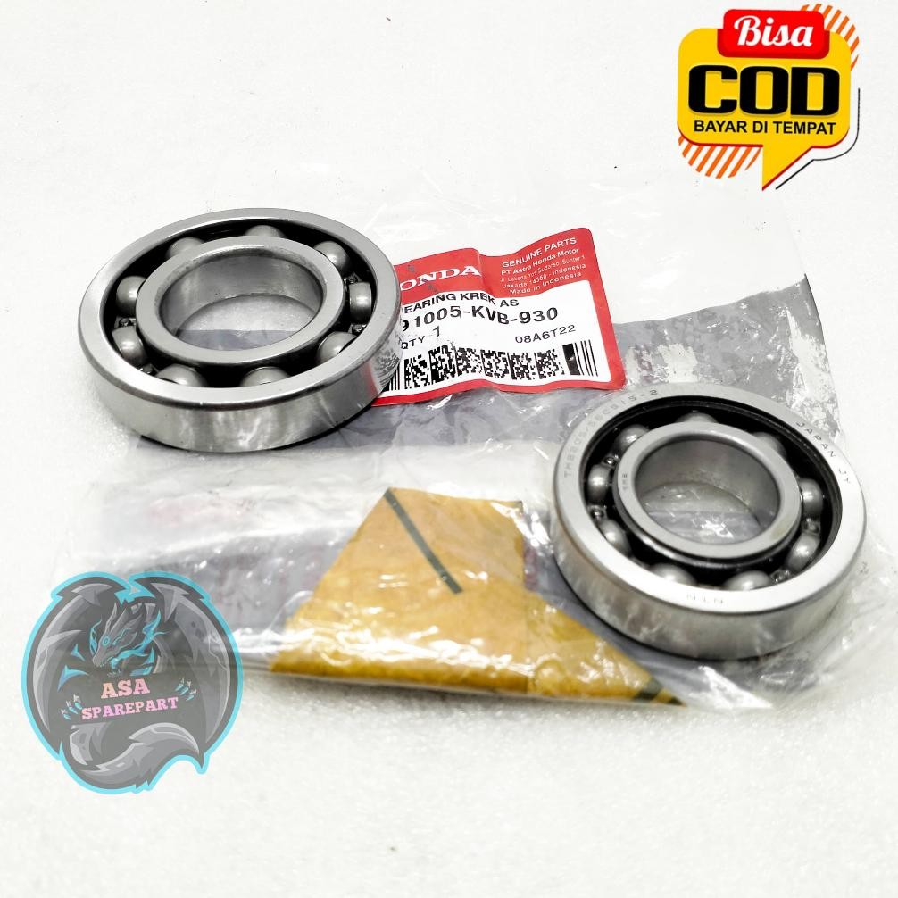 Promo Bearing Kruk As Set Kvb 2Pcs Asli Original Motor Honda Vario 110 Karbu Lama / Old Cw , Vario 1