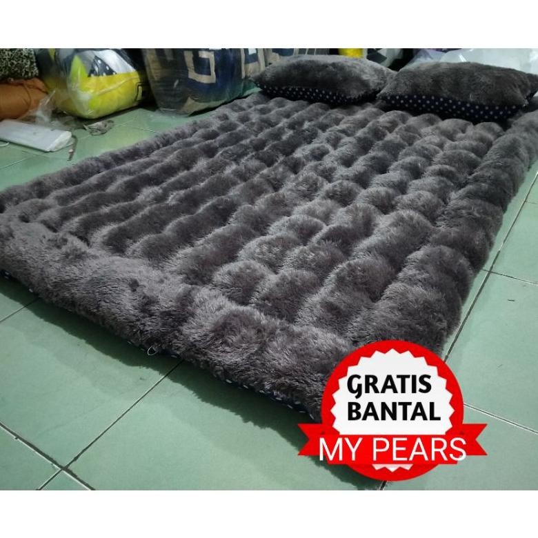 200x180 Premium Kasur Lantai Bulu Polos Jumbo