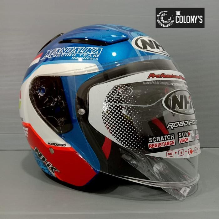 Helm Nhk R1 Half Face Motif Seri Mandalika Gp Edition Ori Sni 2 Kaca