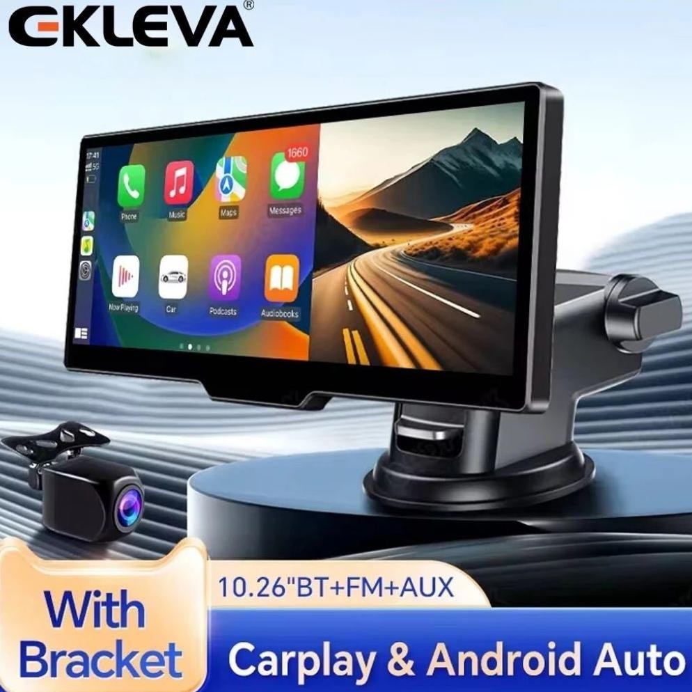 Terlaris Ekleva Head Unit Mobil Universal Navigasi Mobil 10.26 Inci Layar Dengan Kamera Belakang Pla