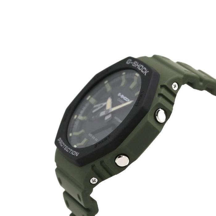 Wl Jam Tangan Pria Casio G-Shock Ga-2110Su-3Adr Color Series Black Digital Analog Dial Green Resin B