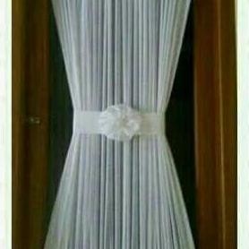 Gorden Kupu-kupu Vitrase Model Kupu Putih Polos