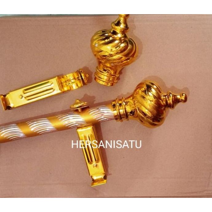 Besi Tiang Gorden 2 Meter Full Set Batang Hordeng