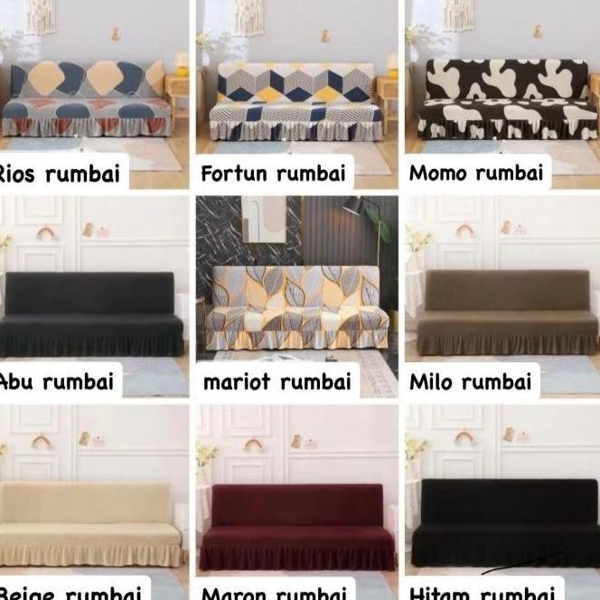 TERBARU COVER SOFA BED SARUNG SOFA BED POLOS RUMBAI