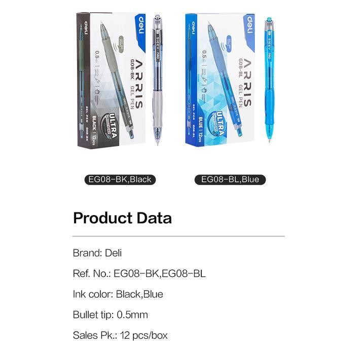 

Sp Deli Ultra Smooth Ink Office Gel Pen/Pulpen Gel 0.5Mm Tinta Hitam Eg08