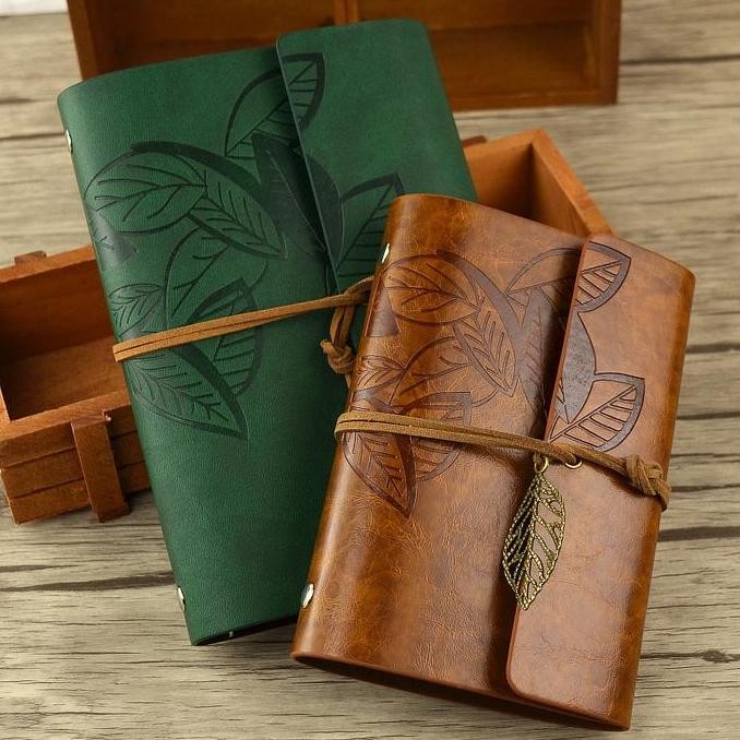 

Buku Catatan Binder Notebook Diary Kuliah Kerja Cover Kulit Vintage A5