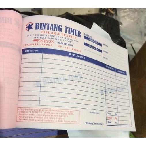 

Nota 2 Rangkap 3 Warna + Nomorator