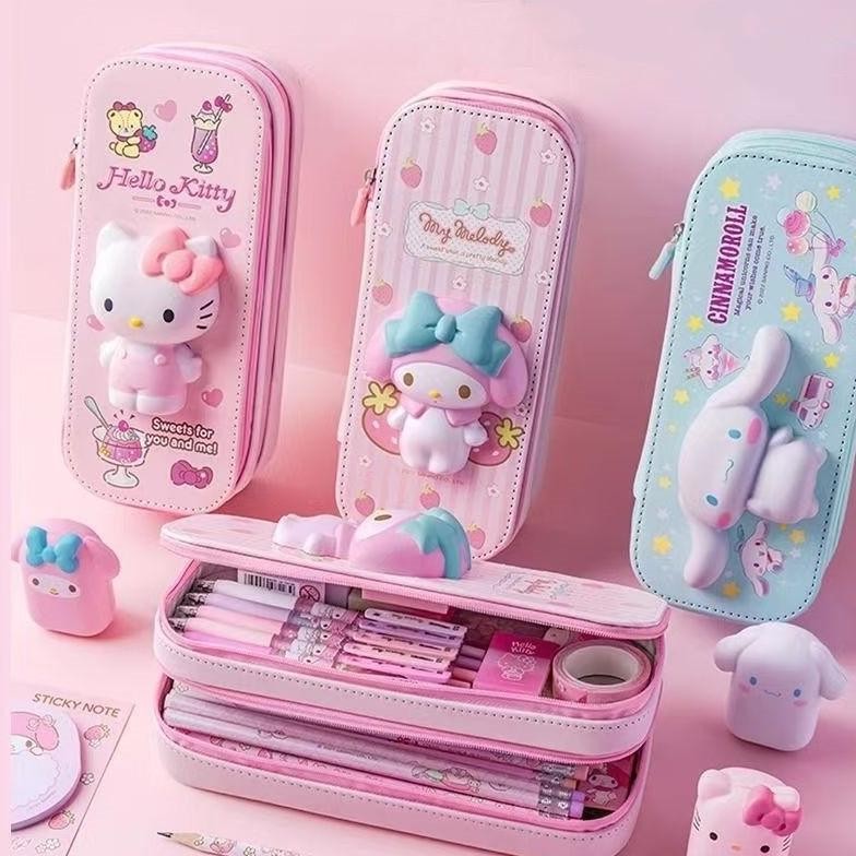 

Tersedia 8 warna Tempat pensil lembut lapis ganda/tunggal Tempat pensil berkapasitas besar