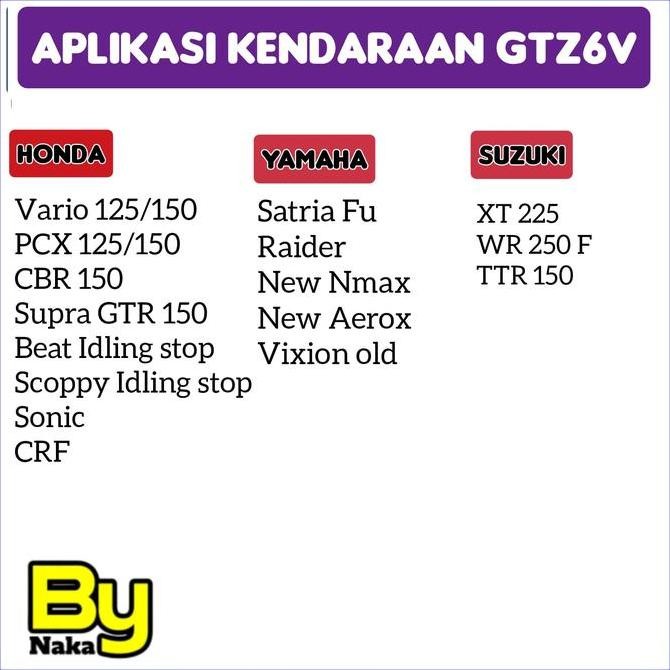 AKI MOTOR VARIO 125/150 / HONDA PCX /CBR 150/SUPRA GTR/SATRIA FU/NEW NMAX ALKAGTZ7S AKI KERING 7 AMP
